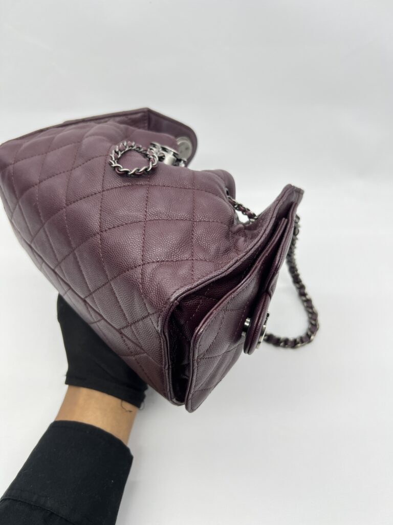 Chanel C25 Mini Caviar Dark Burgundy RHW