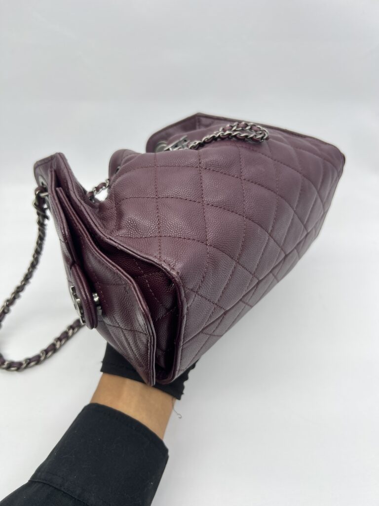 Chanel C25 Mini Caviar Dark Burgundy RHW