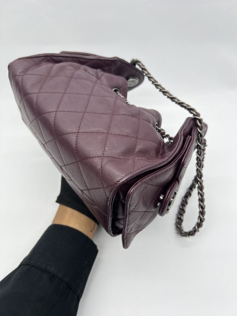 Chanel C25 Mini Caviar Dark Burgundy RHW