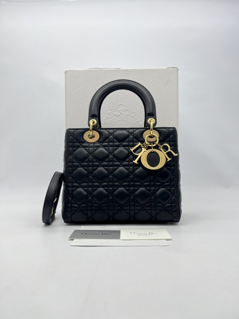 Dior Lady Dior Medium Lambskin Black GHW