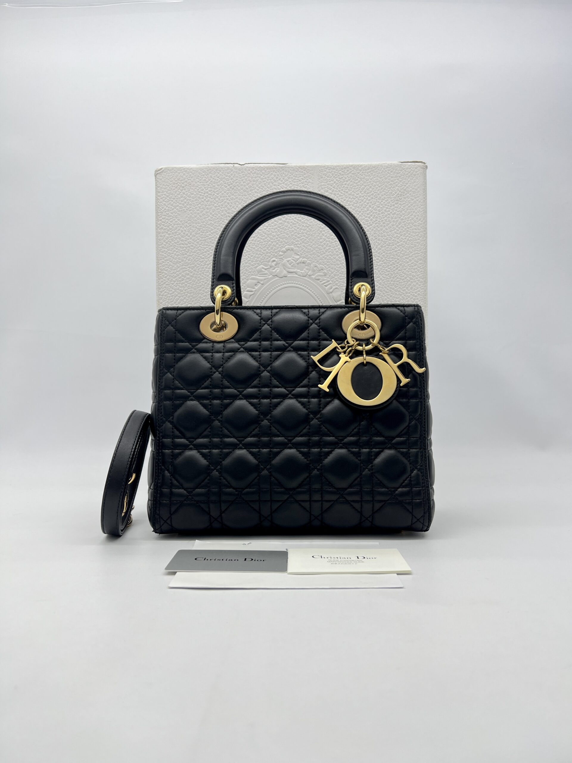 Dior Lady Dior Medium Lambskin Black GHW