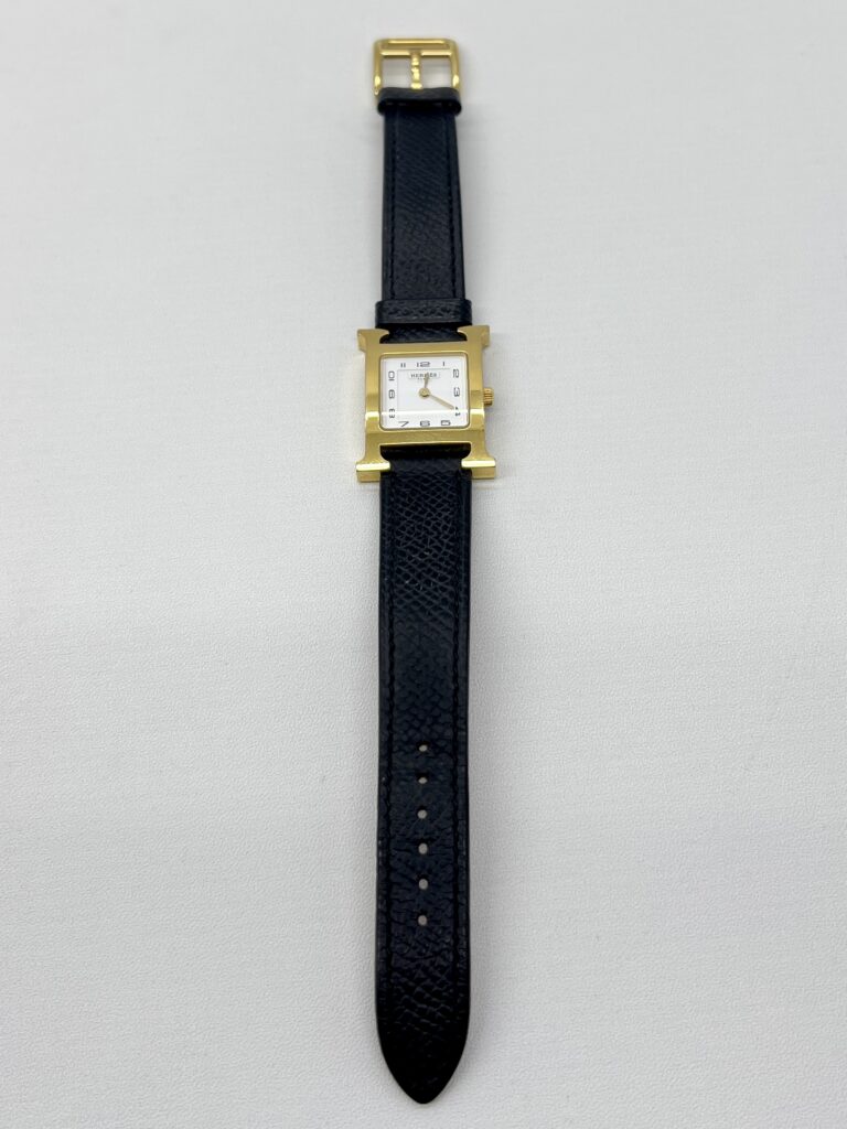 Hermes H Heure PM Epsom Noir GHW
