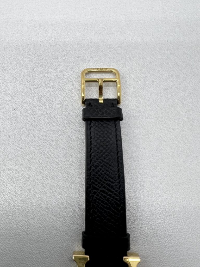 Hermes H Heure PM Epsom Noir GHW