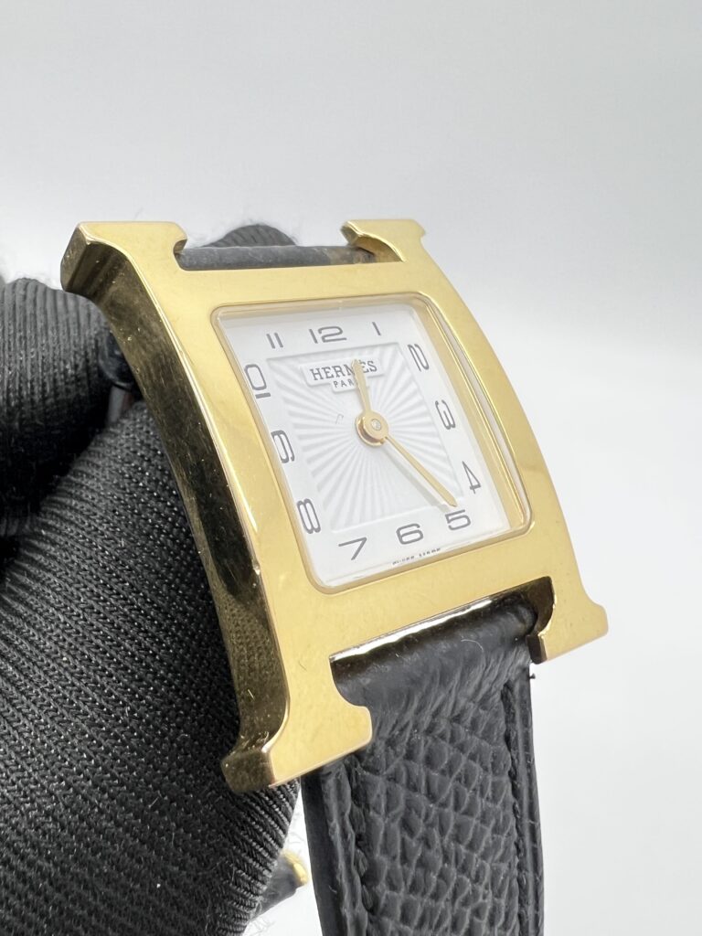 Hermes H Heure PM Epsom Noir GHW
