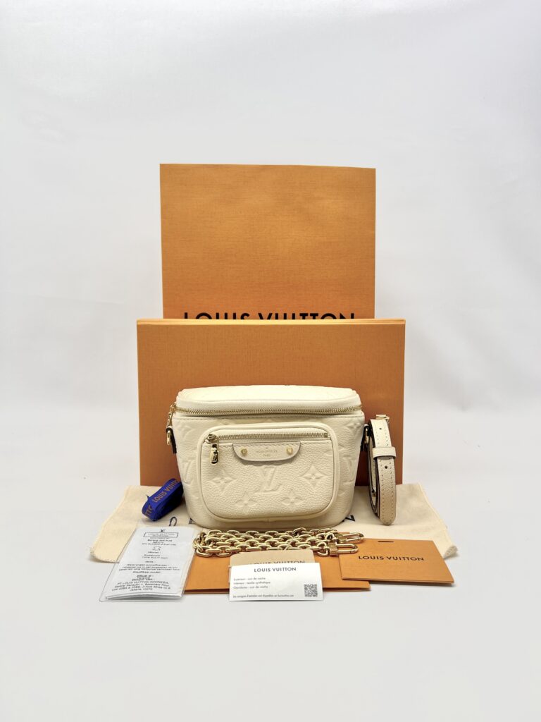 Louis Vuitton Mini Bumbag Monogram Empreinte Creme GHW