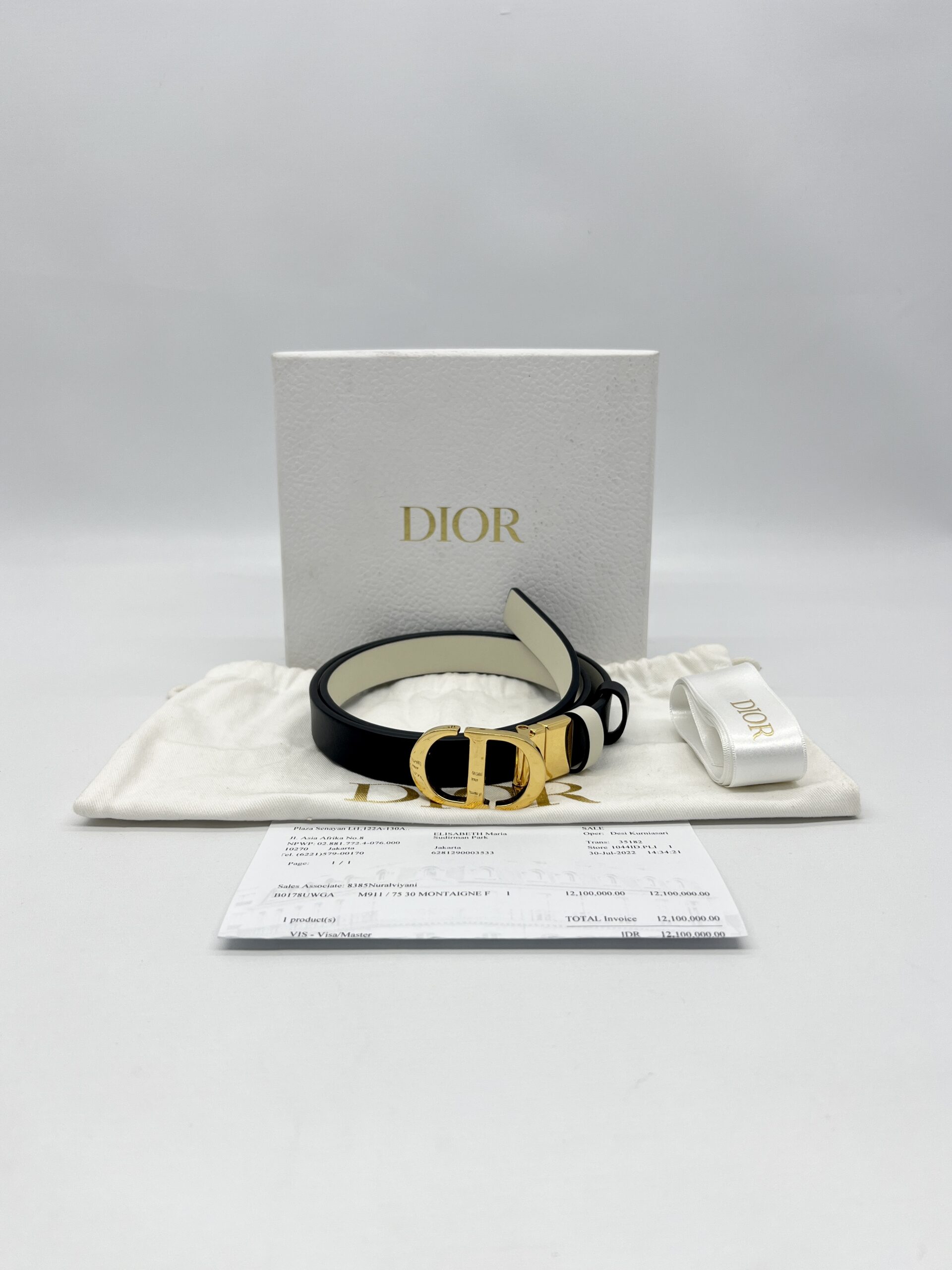 Dior Reversible Belt Black And White