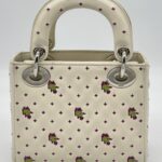 Dior Lady D Mini White Embroidered SHW