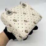 Dior Lady D Mini White Embroidered SHW