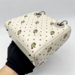 Dior Lady D Mini White Embroidered SHW