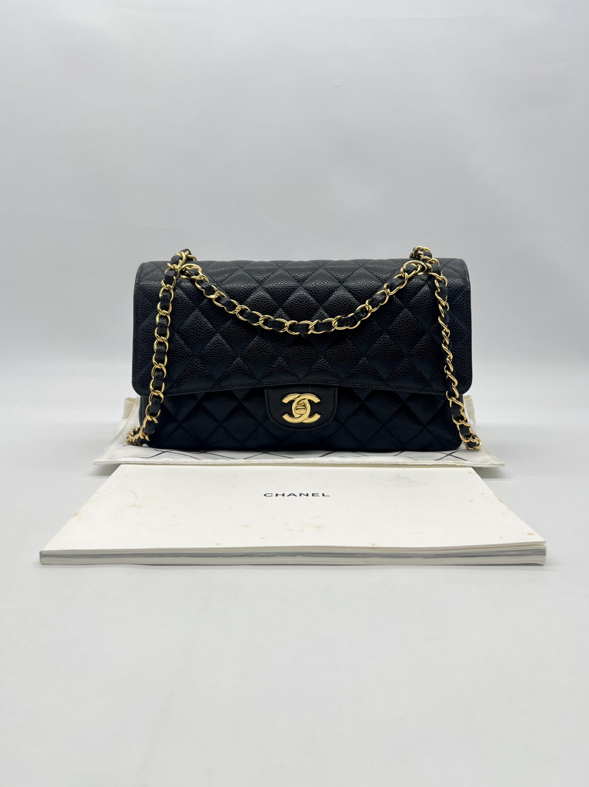 Chanel Medium Classic D Flap Caviar Black GHW