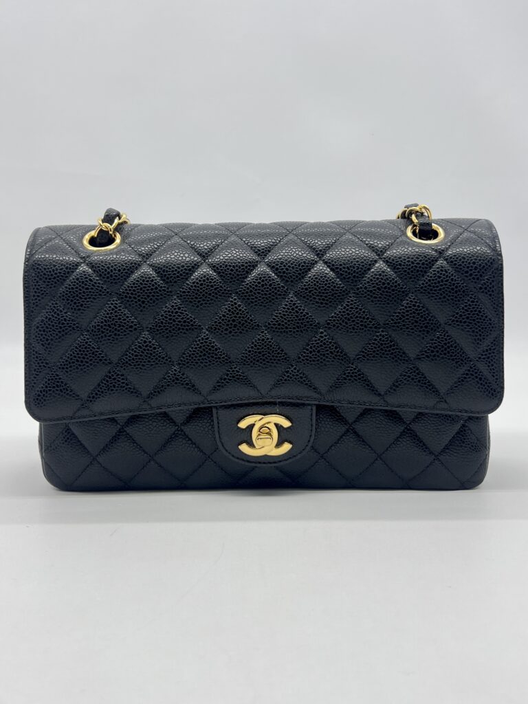Chanel Medium Classic D Flap Caviar Black GHW
