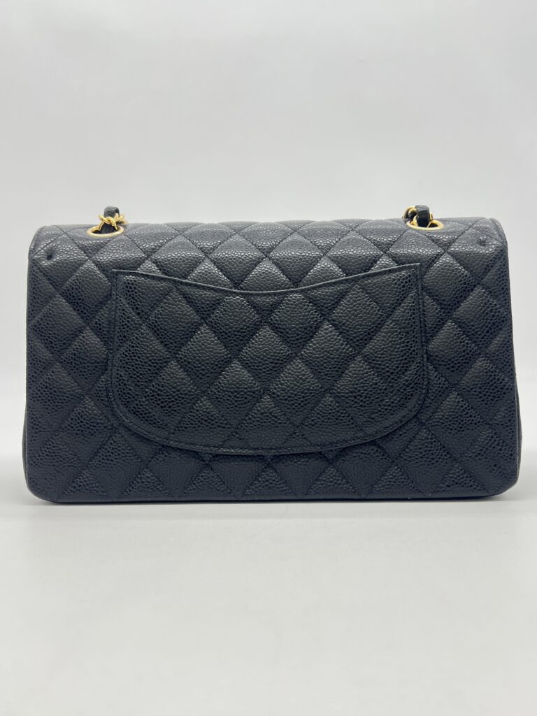 Chanel Medium Classic D Flap Caviar Black GHW