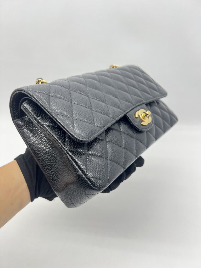 Chanel Medium Classic D Flap Caviar Black GHW