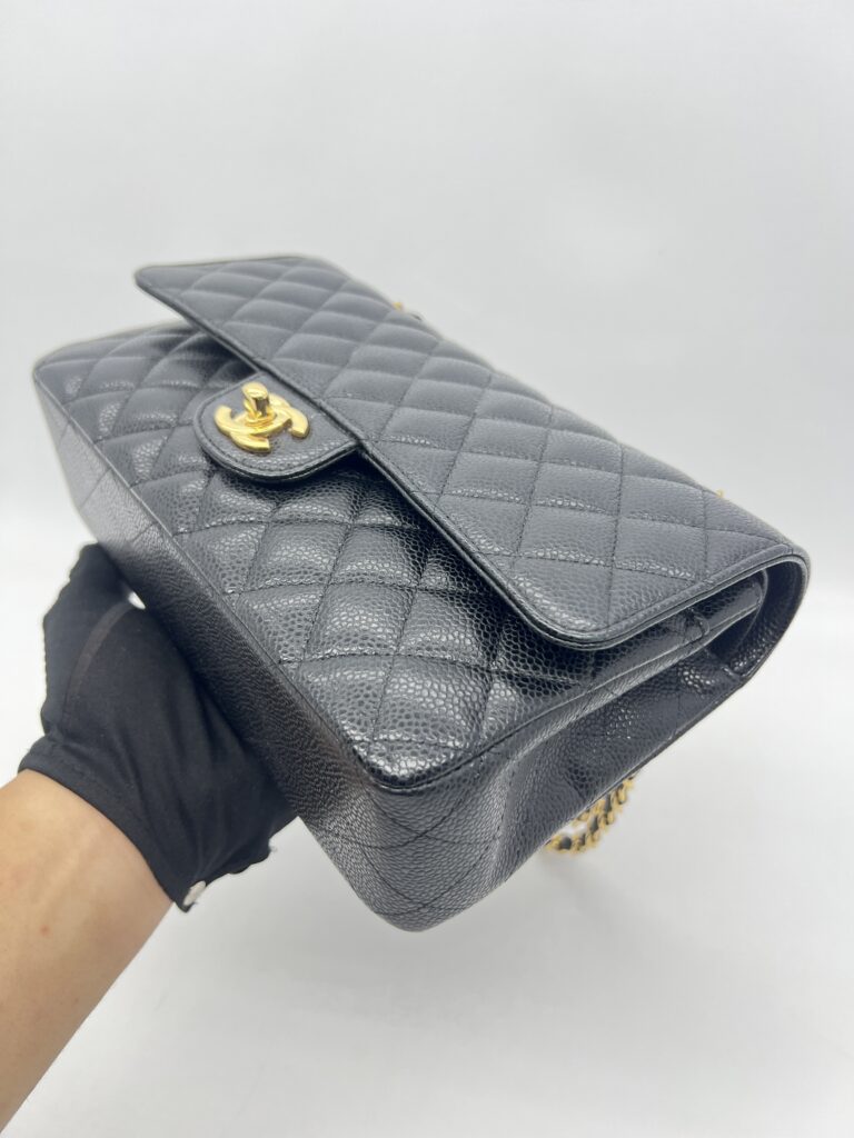 Chanel Medium Classic D Flap Caviar Black GHW