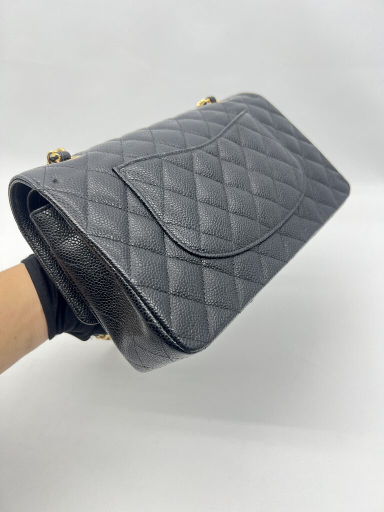 Chanel Medium Classic D Flap Caviar Black GHW