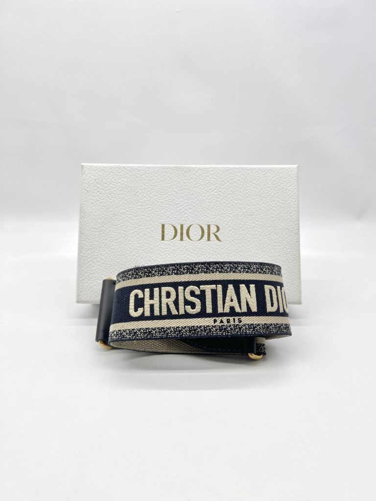 Dior Belt Embroidered Canvas Blue