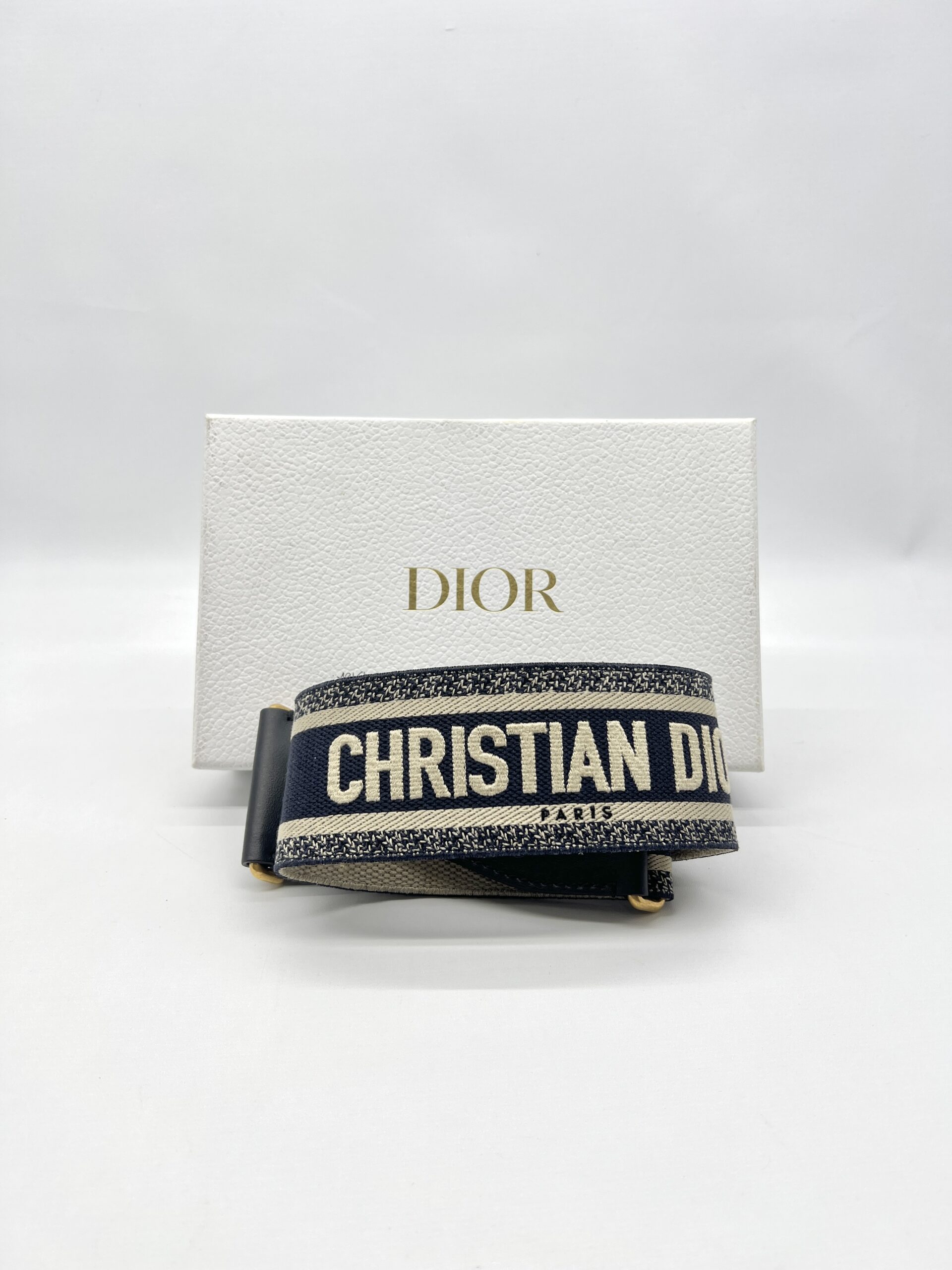 Dior Belt Embroidered Canvas Blue