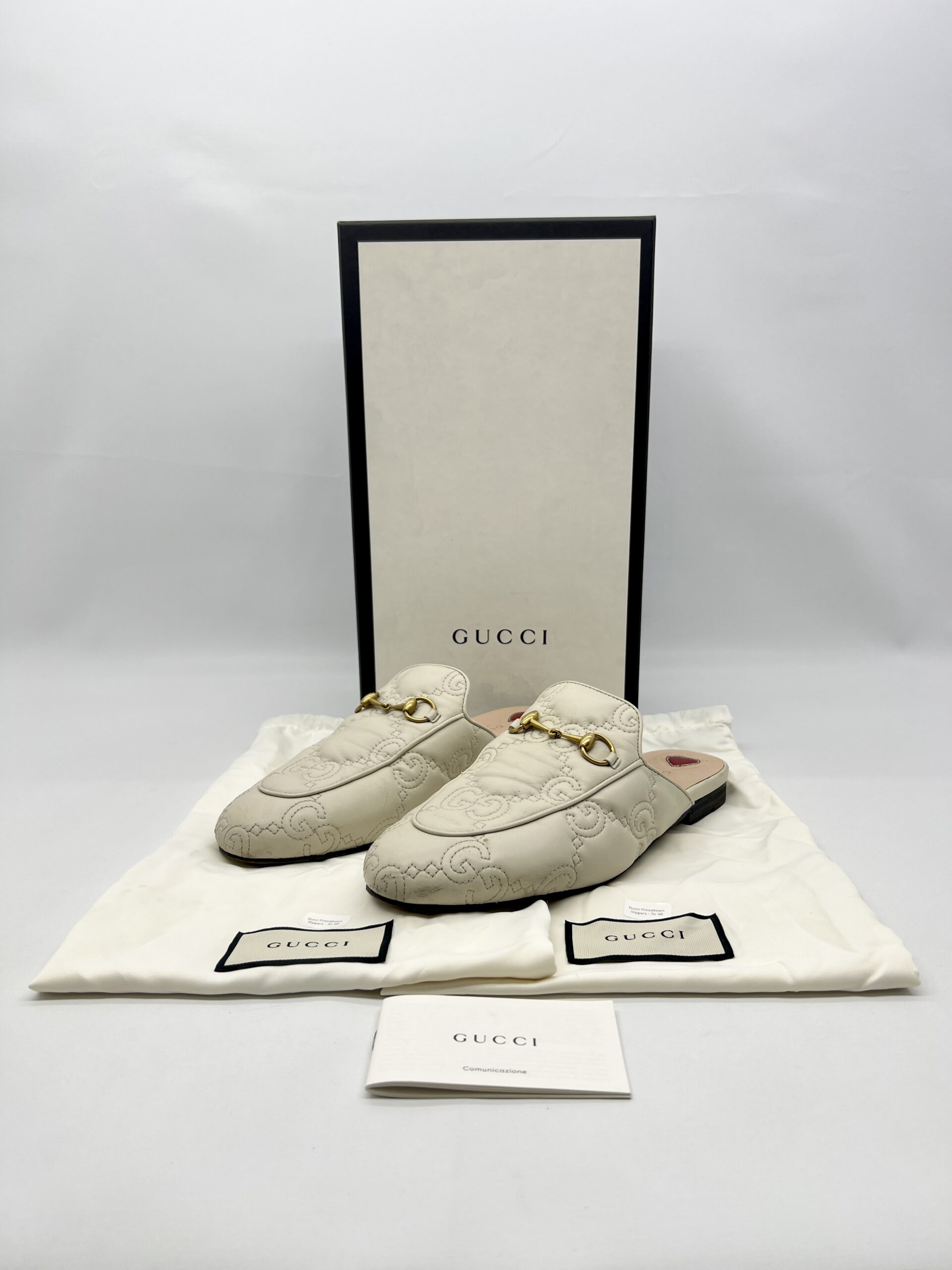 Gucci Princetown Slipper Leather White GHW