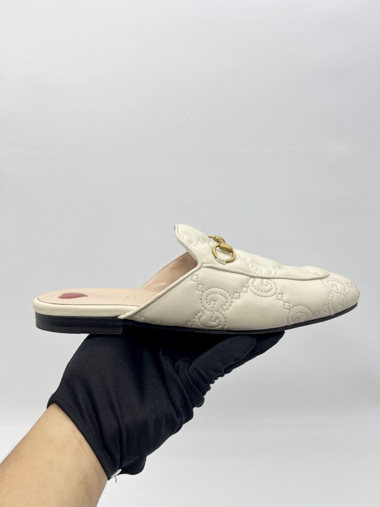 Gucci Princetown Slipper Leather White GHW
