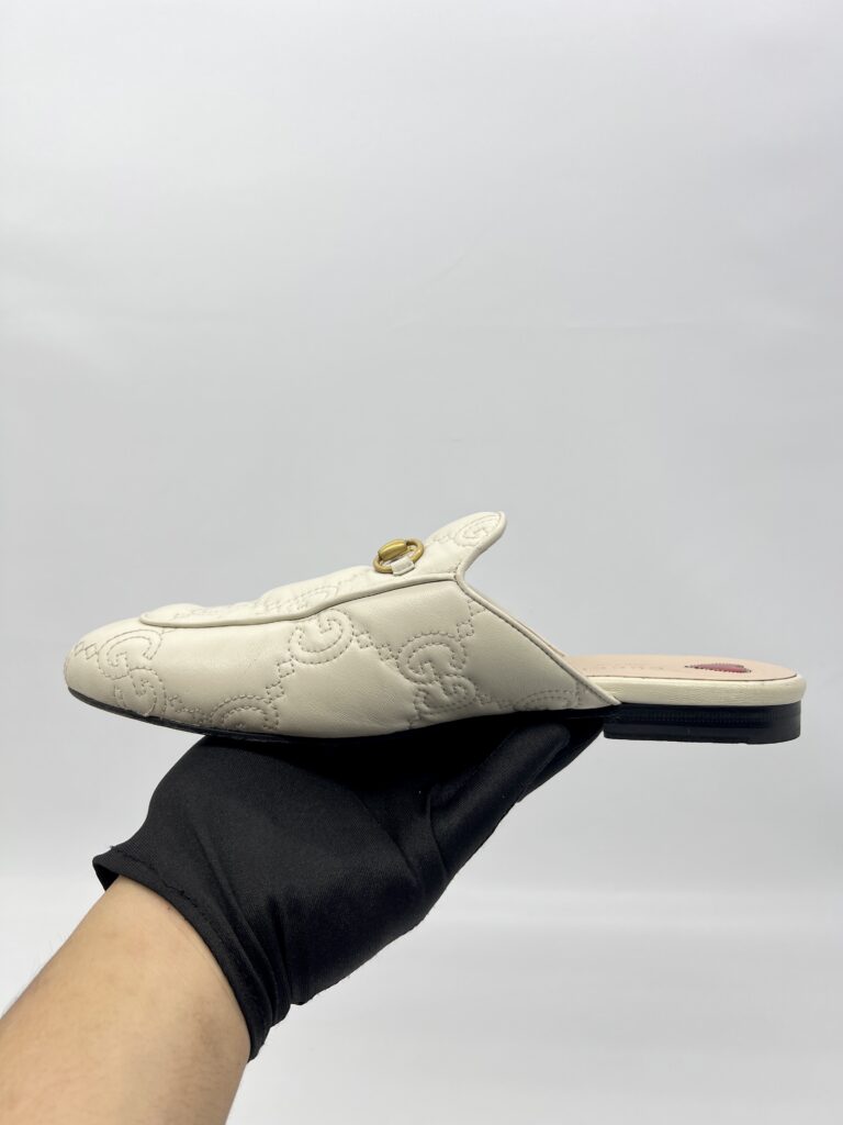 Gucci Princetown Slipper Leather White GHW