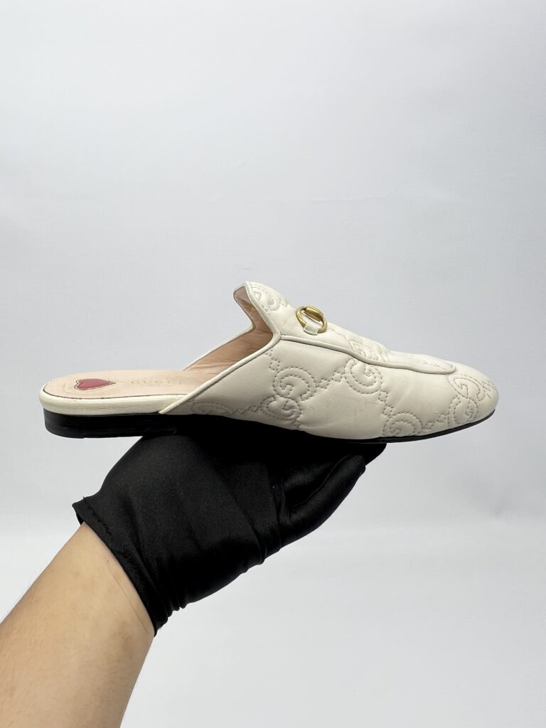 Gucci Princetown Slipper Leather White GHW