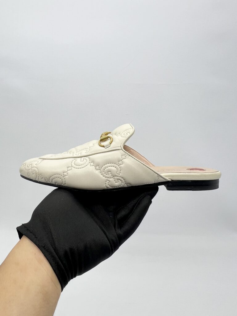 Gucci Princetown Slipper Leather White GHW