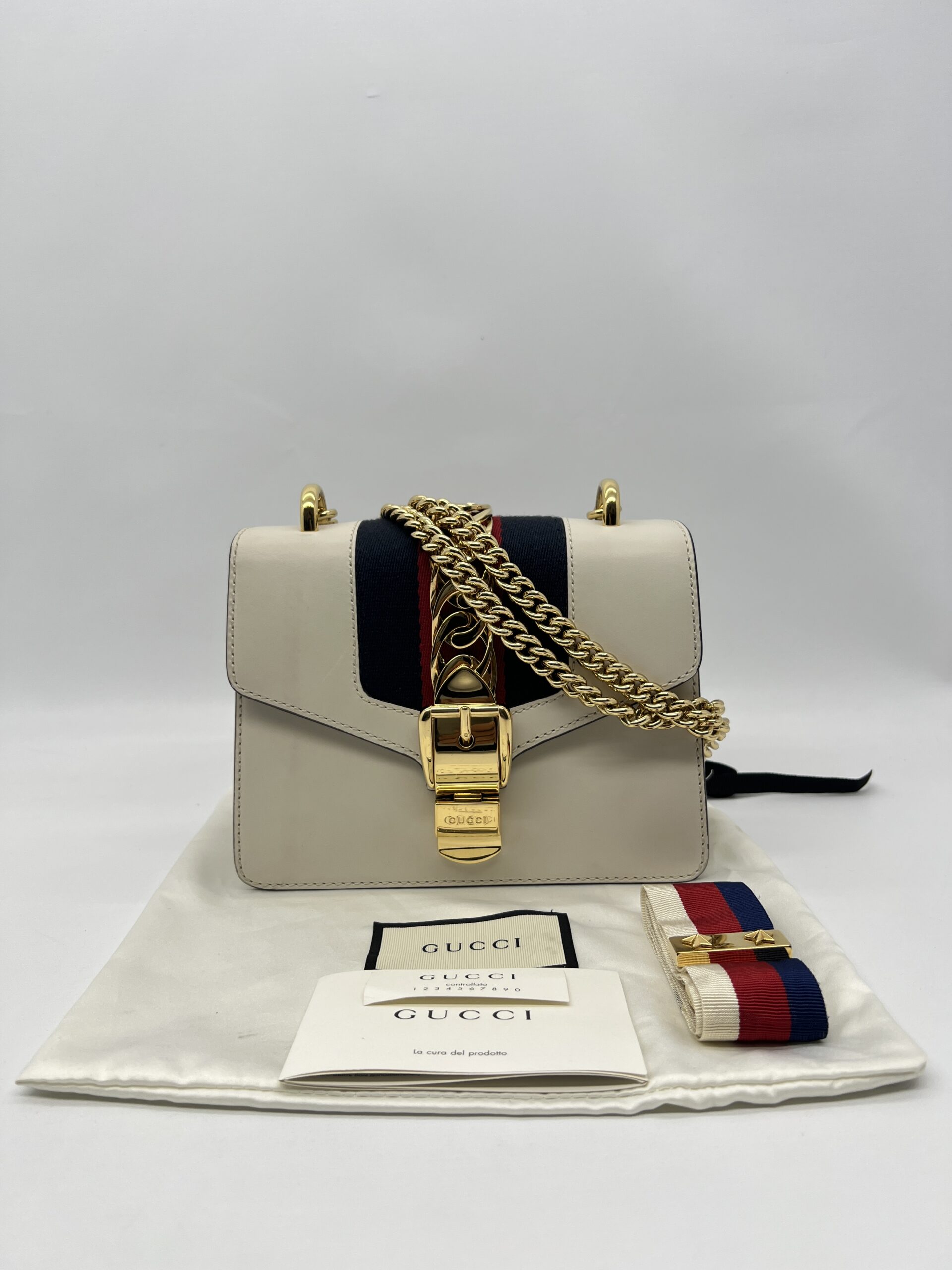Gucci Mini Sylvie White GHW