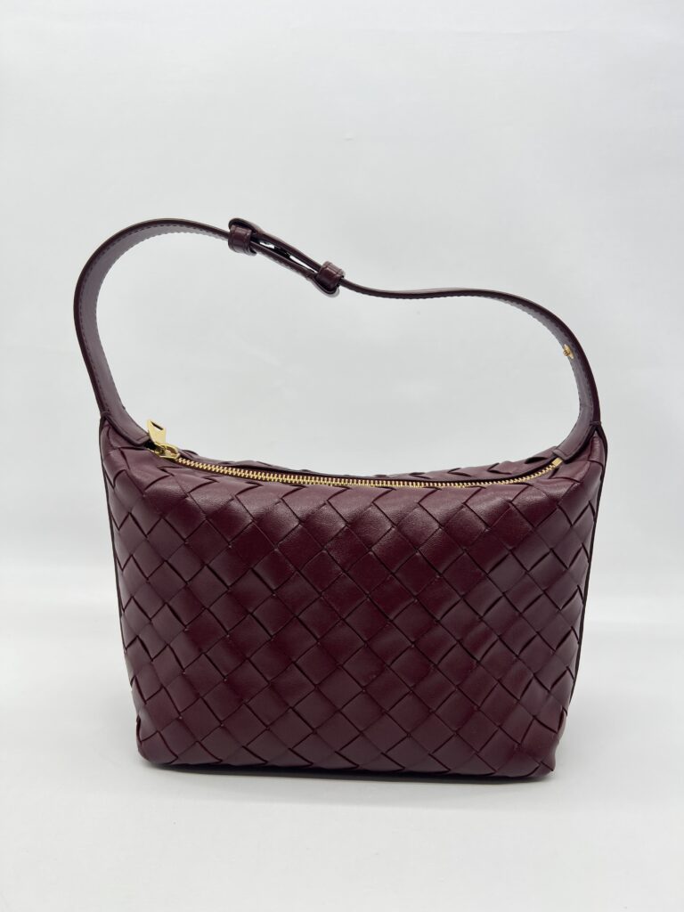 Bottega Veneta Mini Wallace Intrecciato Barolo GHW