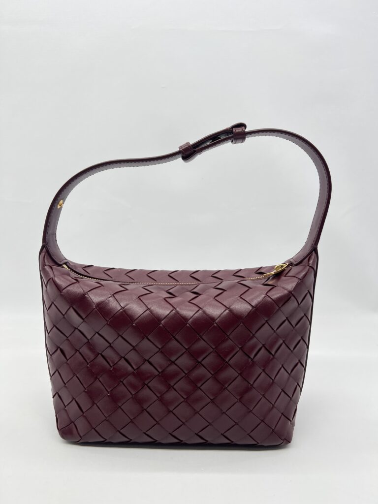 Bottega Veneta Mini Wallace Intrecciato Barolo GHW