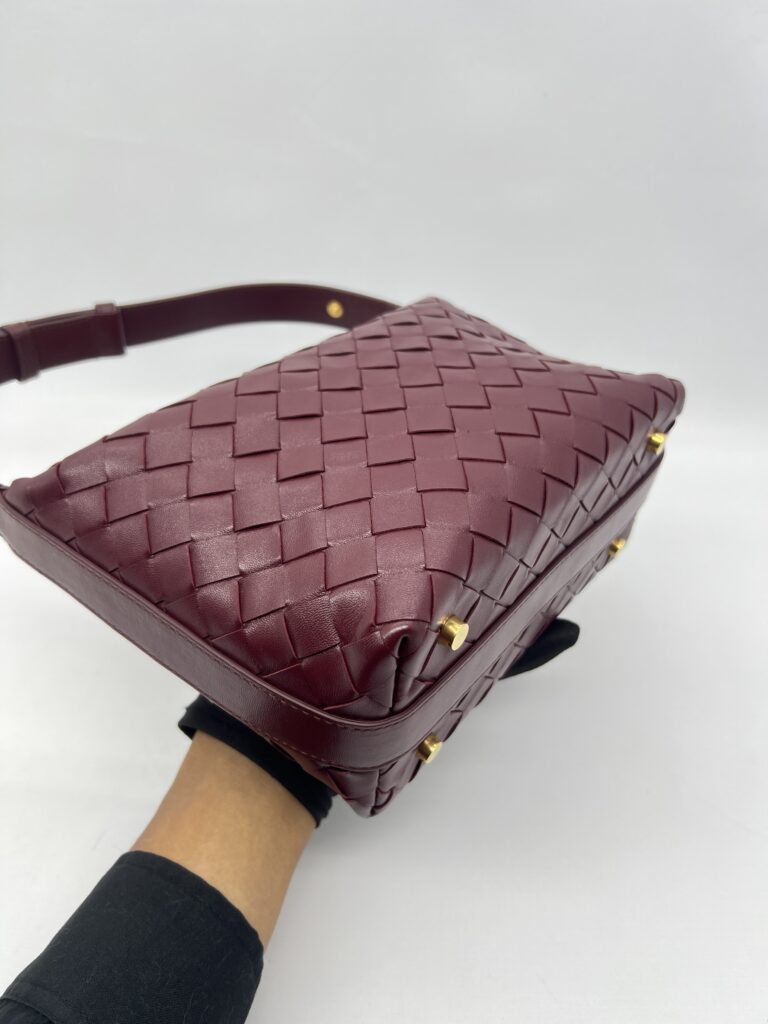 Bottega Veneta Mini Wallace Intrecciato Barolo GHW