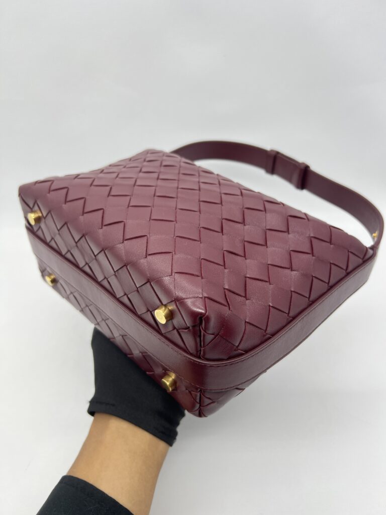 Bottega Veneta Mini Wallace Intrecciato Barolo GHW