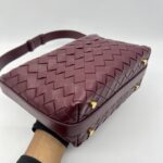 Bottega Veneta Mini Wallace Intrecciato Barolo GHW