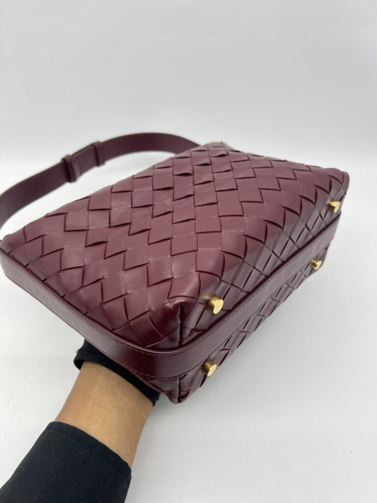 Bottega Veneta Mini Wallace Intrecciato Barolo GHW