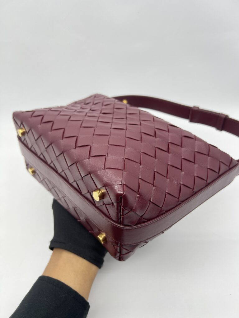 Bottega Veneta Mini Wallace Intrecciato Barolo GHW