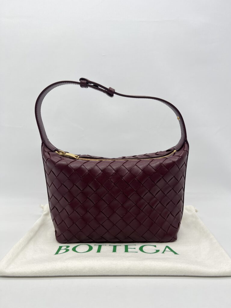 Bottega Veneta Mini Wallace Intrecciato Barolo GHW