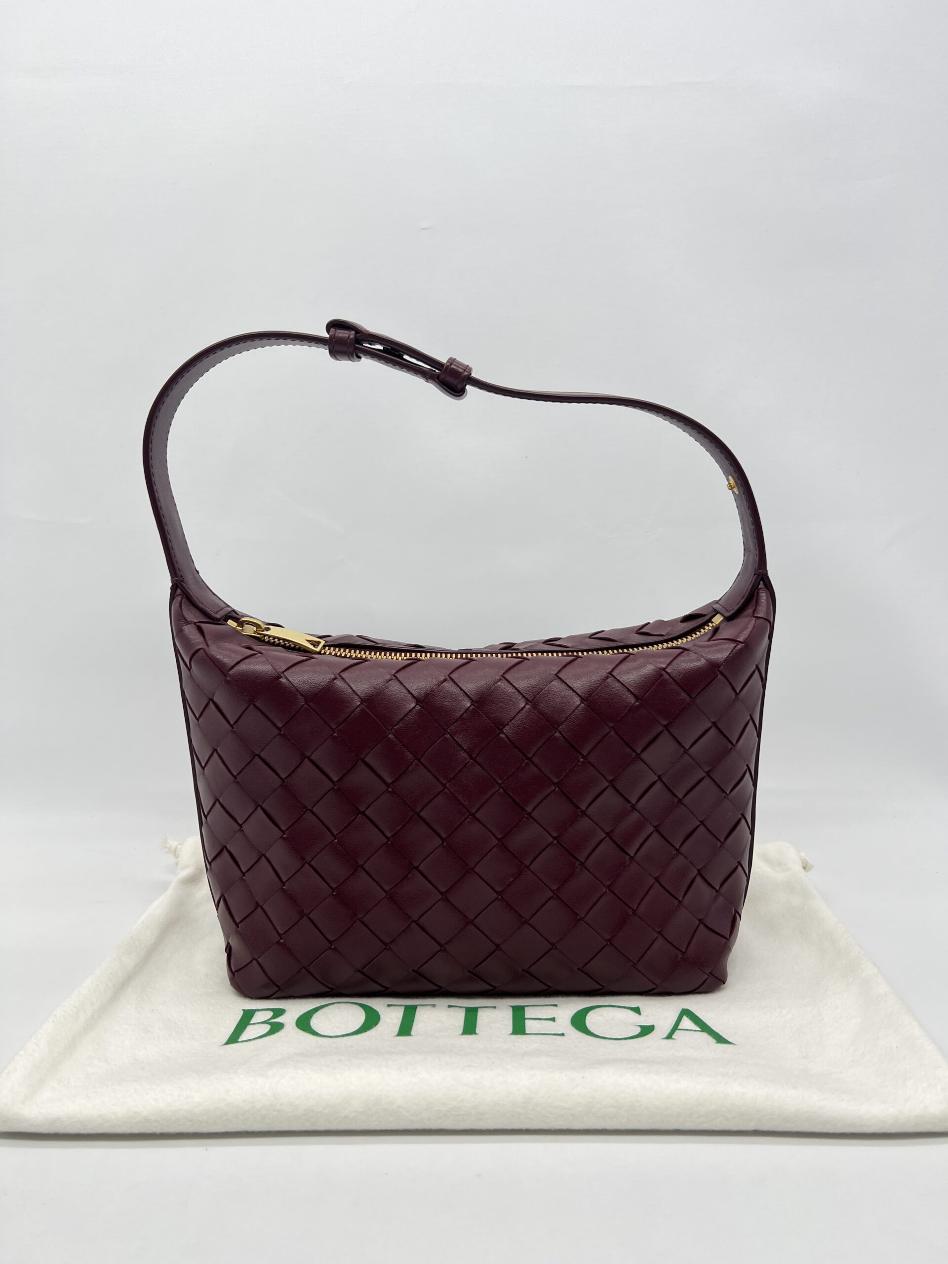 Bottega Veneta Mini Wallace Intrecciato Barolo GHW