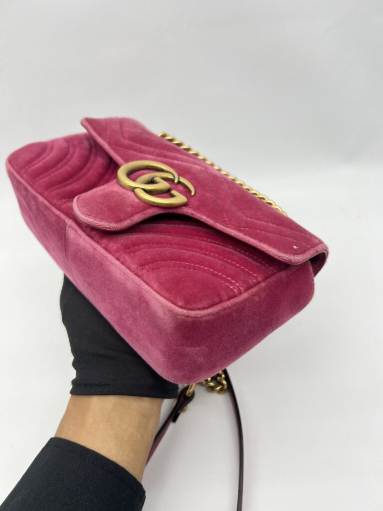 Gucci Marmont Mini Velvet Pink GHW