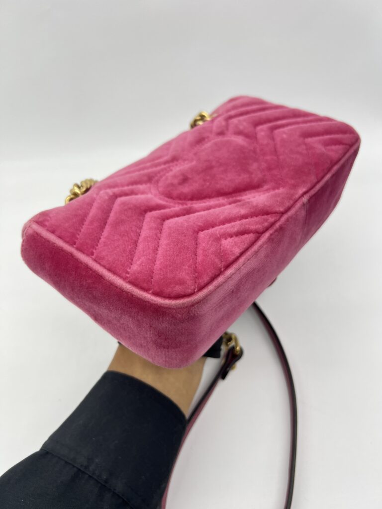 Gucci Marmont Mini Velvet Pink GHW
