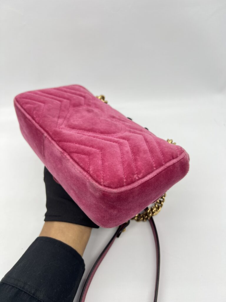 Gucci Marmont Mini Velvet Pink GHW