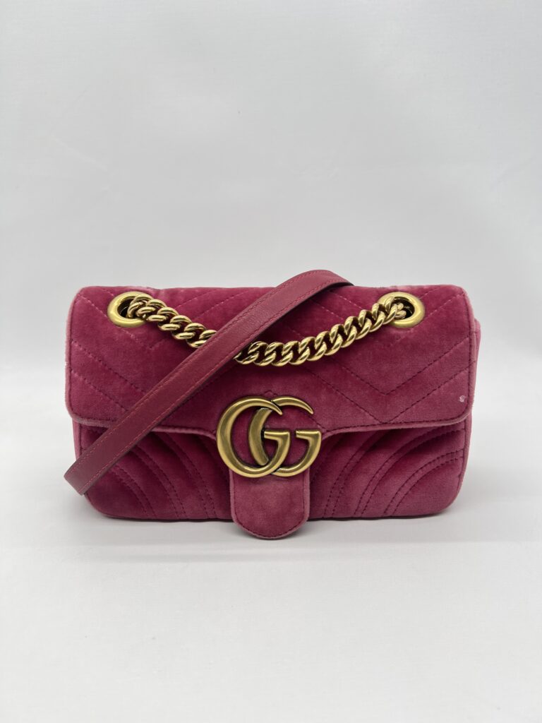 Gucci Marmont Mini Velvet Pink GHW