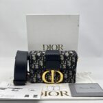 Dior  30 Montaigne Box Canvas Oblique Navy GHW