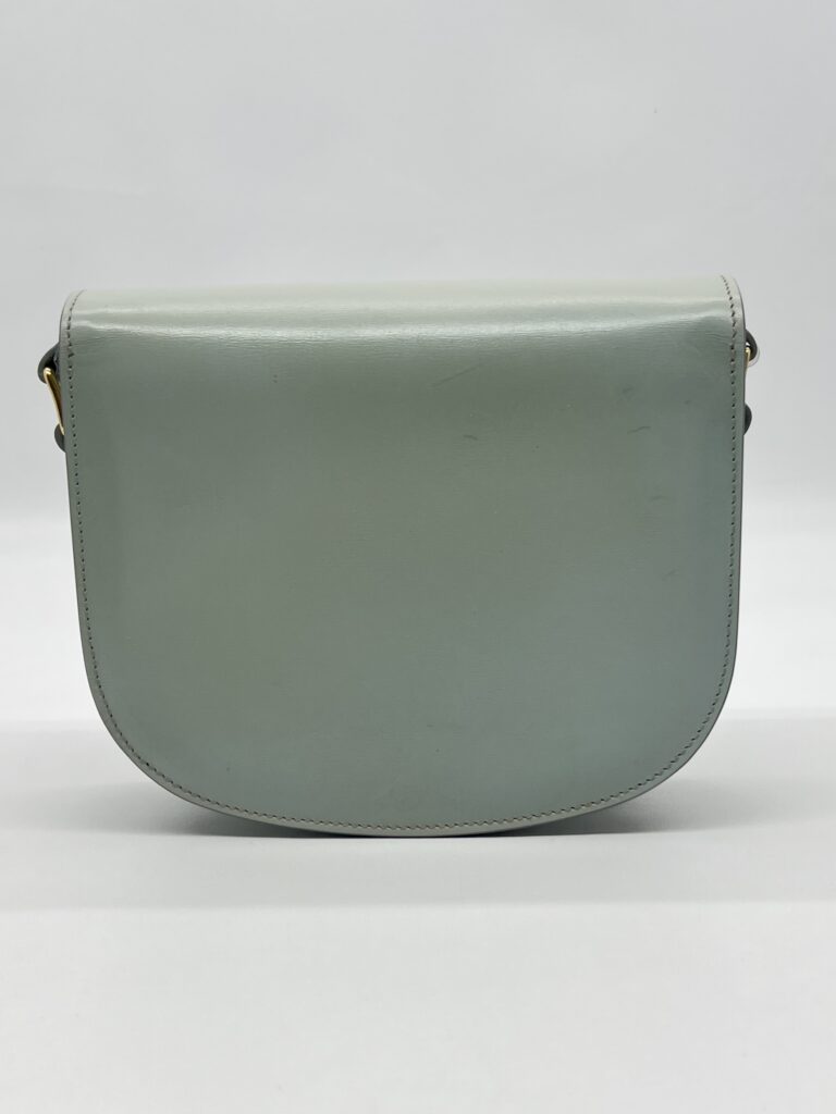 Celine Triomp Besace Clea Bag Shiny Calfskin Light  Grey GHW