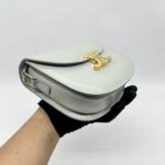 Celine Triomp Besace Clea Bag Shiny Calfskin Light  Grey GHW