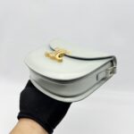 Celine Triomp Besace Clea Bag Shiny Calfskin Light  Grey GHW