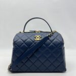 Chanel Bowling Bag Blue Navy GHW