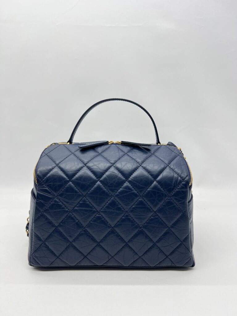 Chanel Bowling Bag Blue Navy GHW