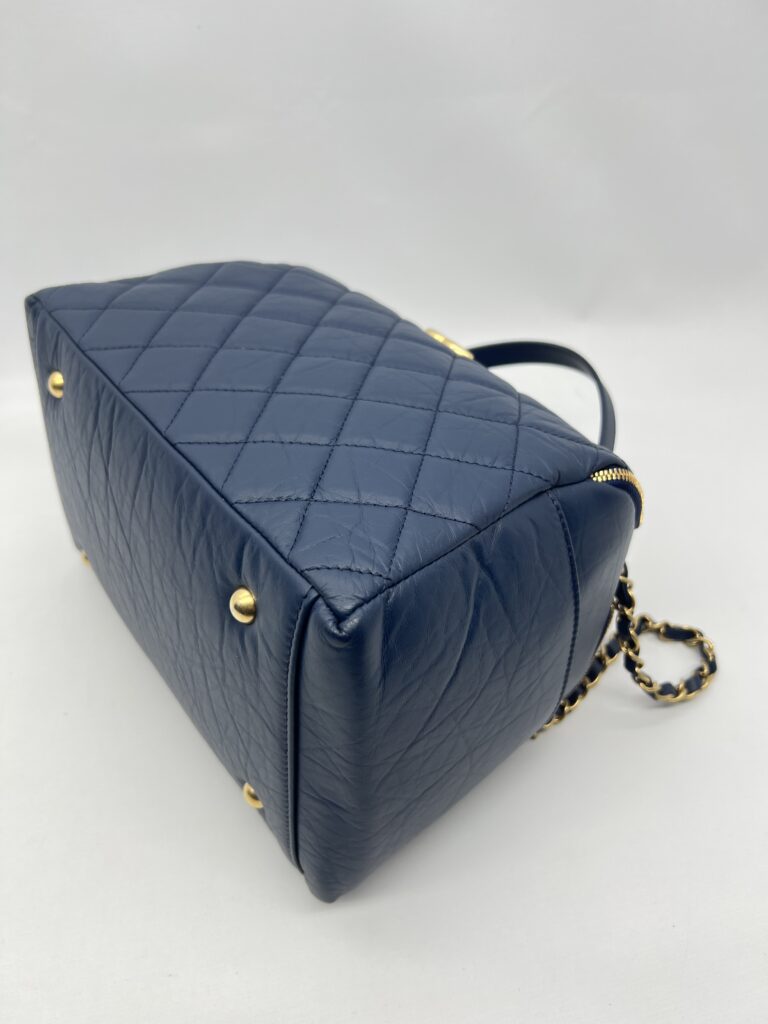 Chanel Bowling Bag Blue Navy GHW