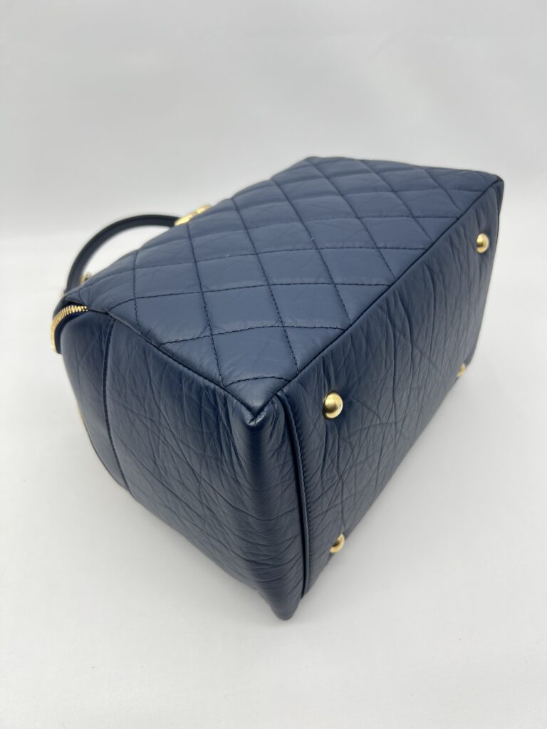Chanel Bowling Bag Blue Navy GHW
