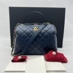 Chanel Bowling Bag Blue Navy GHW