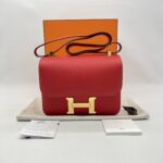 Hermes Constance 24 Epsom Rouge De Coeur GHW